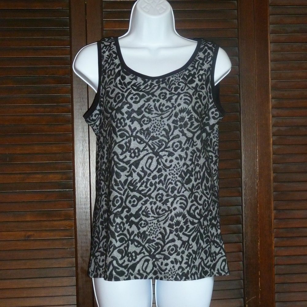 EVAN-PICONE Sleeveless Gray & Black Tank Top, S Nwt